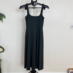 Quince Flowknit Breeze Fit & Flare Dress Size XS in Heather Green